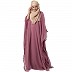 Double layered kaftan abaya with piping at border- Pink Double layered kaftan abaya with piping at border- Pink